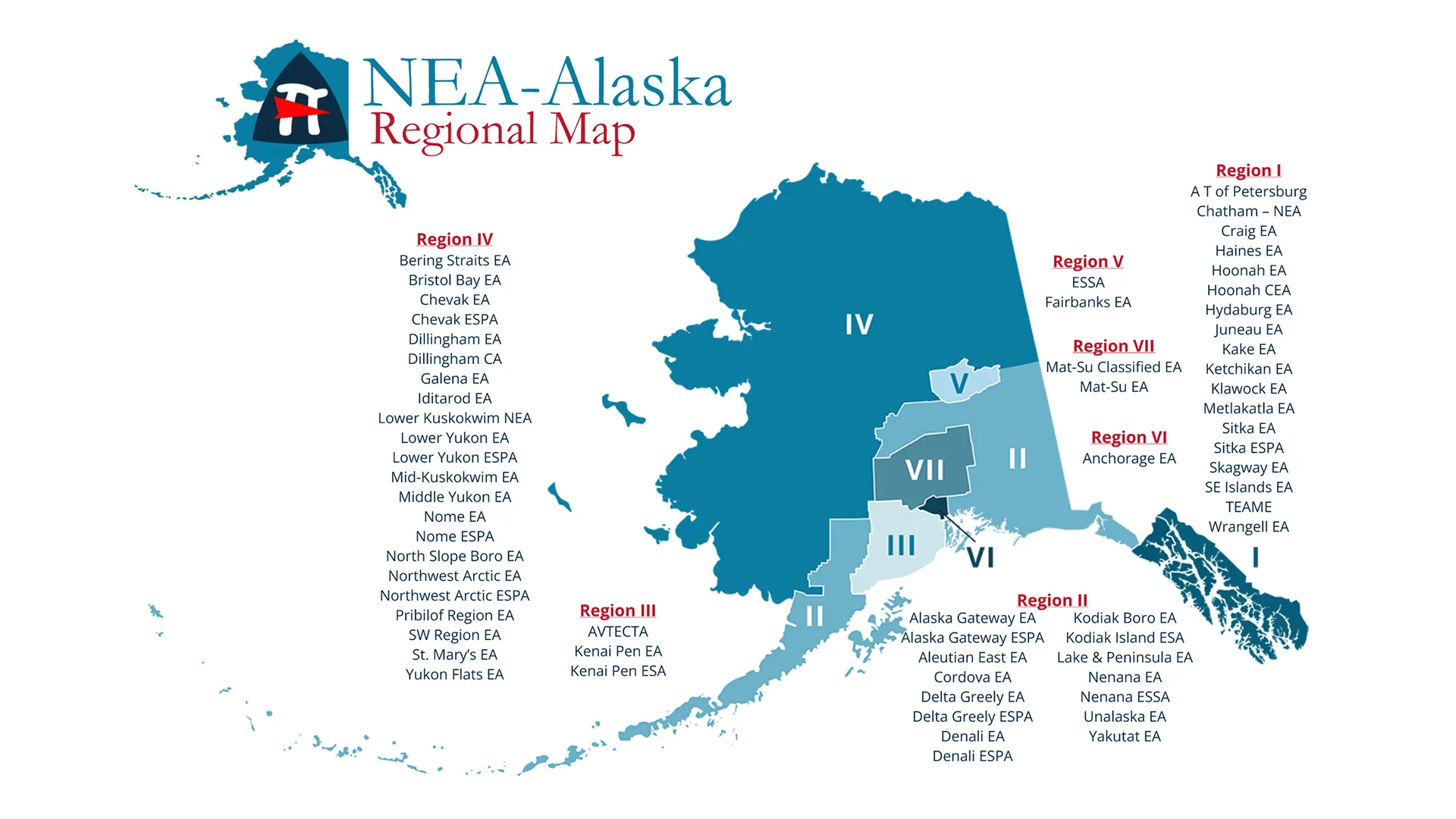 A regional map of NEA-Alaska's local associations