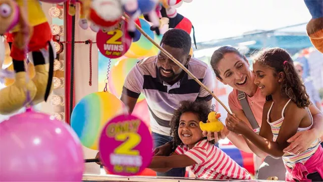 A family wins prizes at a fair