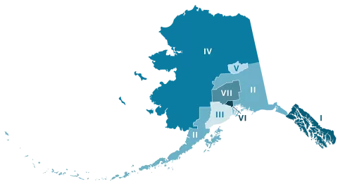 A map of of the regions of NEA-Alaska